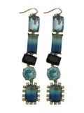 Kate Spade crystal linear drop earrings - Blue