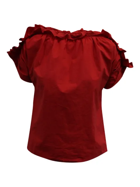 MSGM frilled short-sleeve top