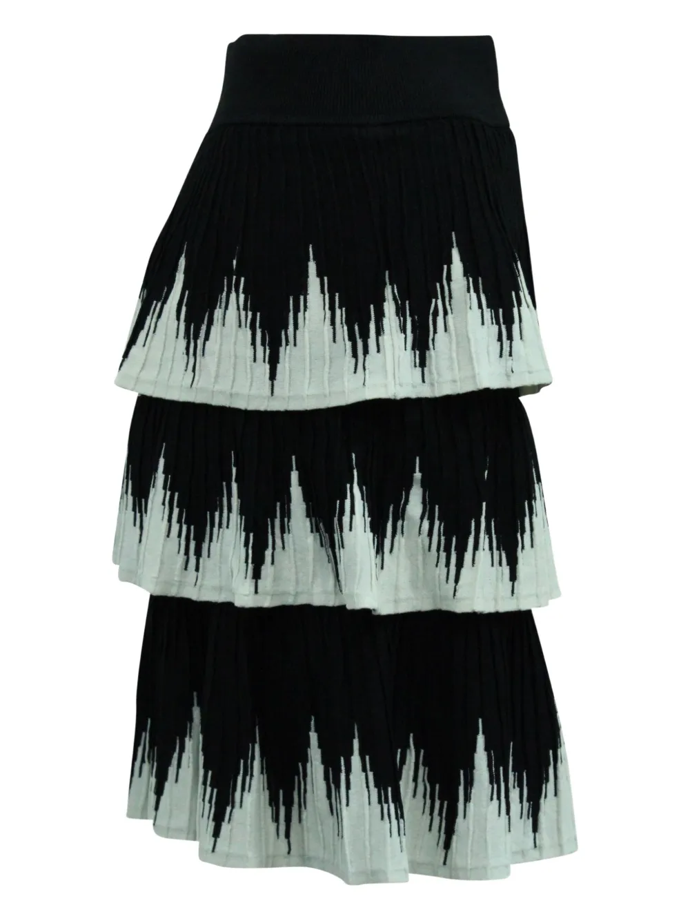 Pre-owned Maje Julia Tiered Skirt In Black