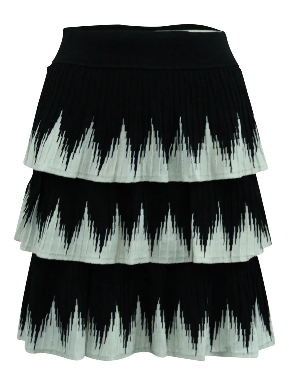 Pre-owned Maje Julia Tiered Skirt In Black