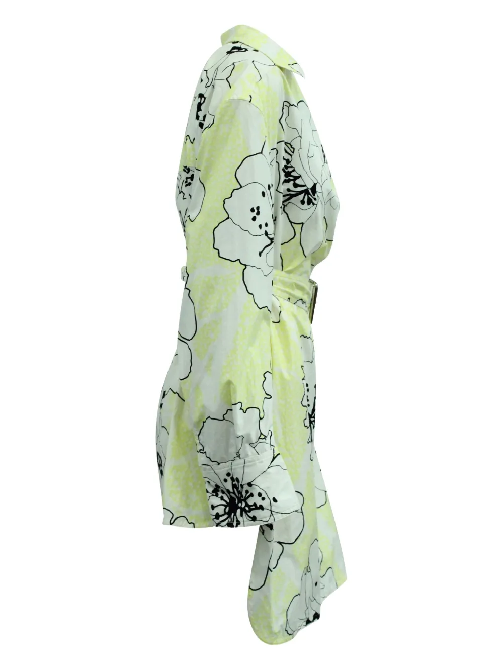 Pre-owned Marni Floral-print Belted Mini Dress In Yellow