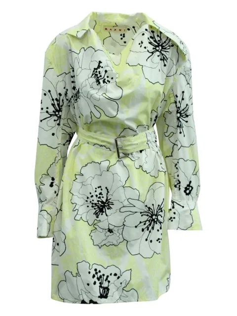 Marni Pre-Owned floral-print belted mini dress