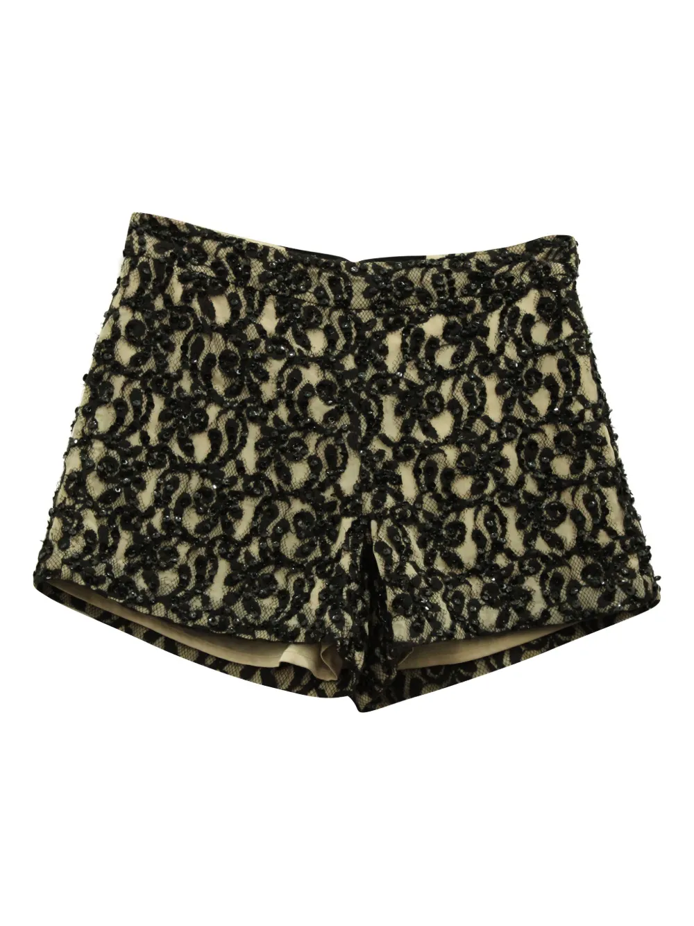Pre-owned Alice And Olivia Guipure-lace Shorts In Neutral