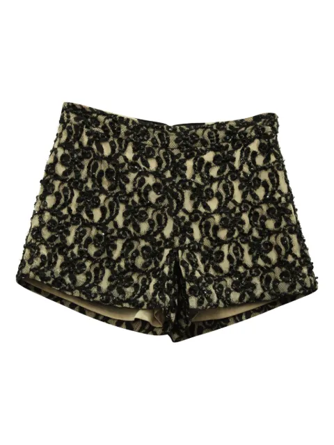 alice + olivia guipure-lace shorts