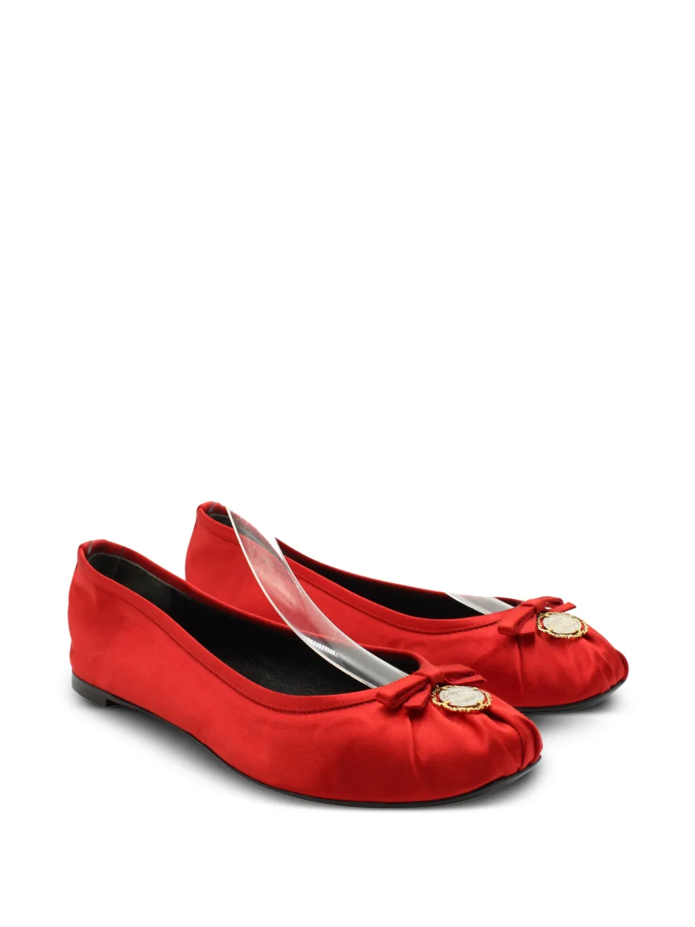 Dolce & Gabbana Pre-Owned satin charm-embellished ballet flats - Rood