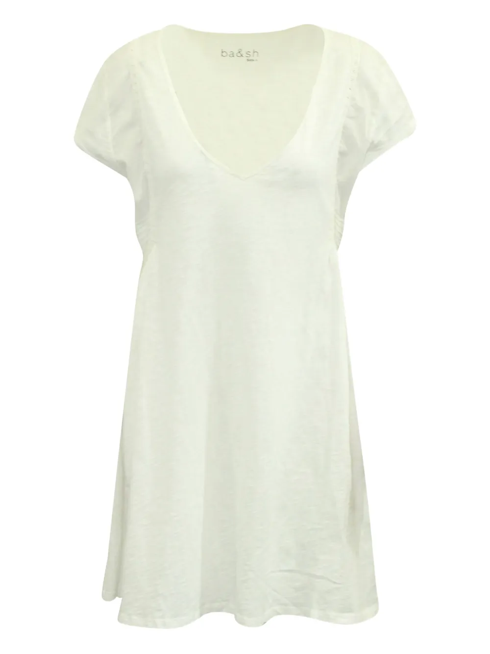 Ba&Sh V-neck gathered-fold mini dress | White | Image 1