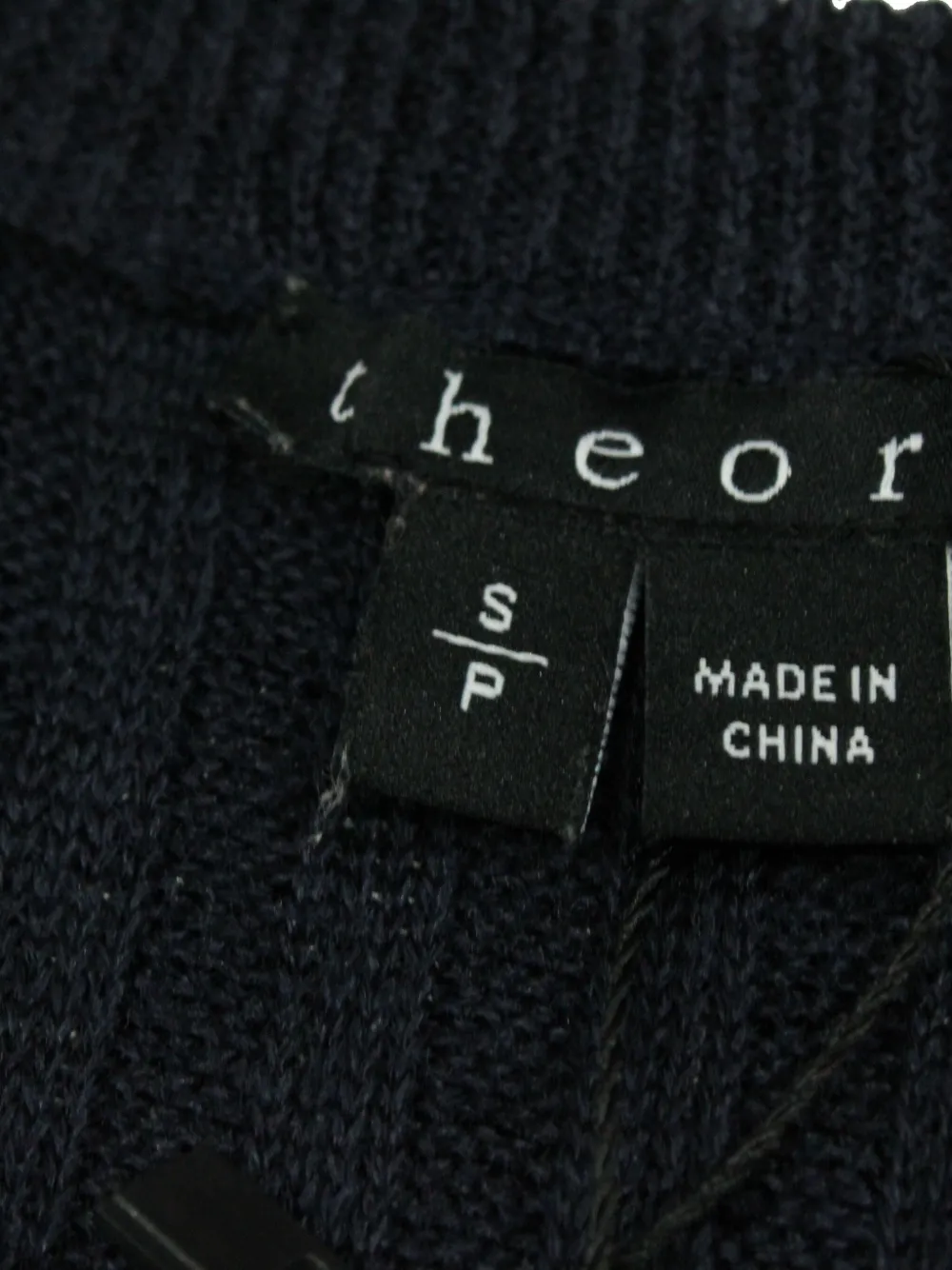 Pre-owned Theory Ribbed Knit Top In Blue
