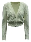 Alessandra Rich crystal-embellished cable-knit cardigan - White