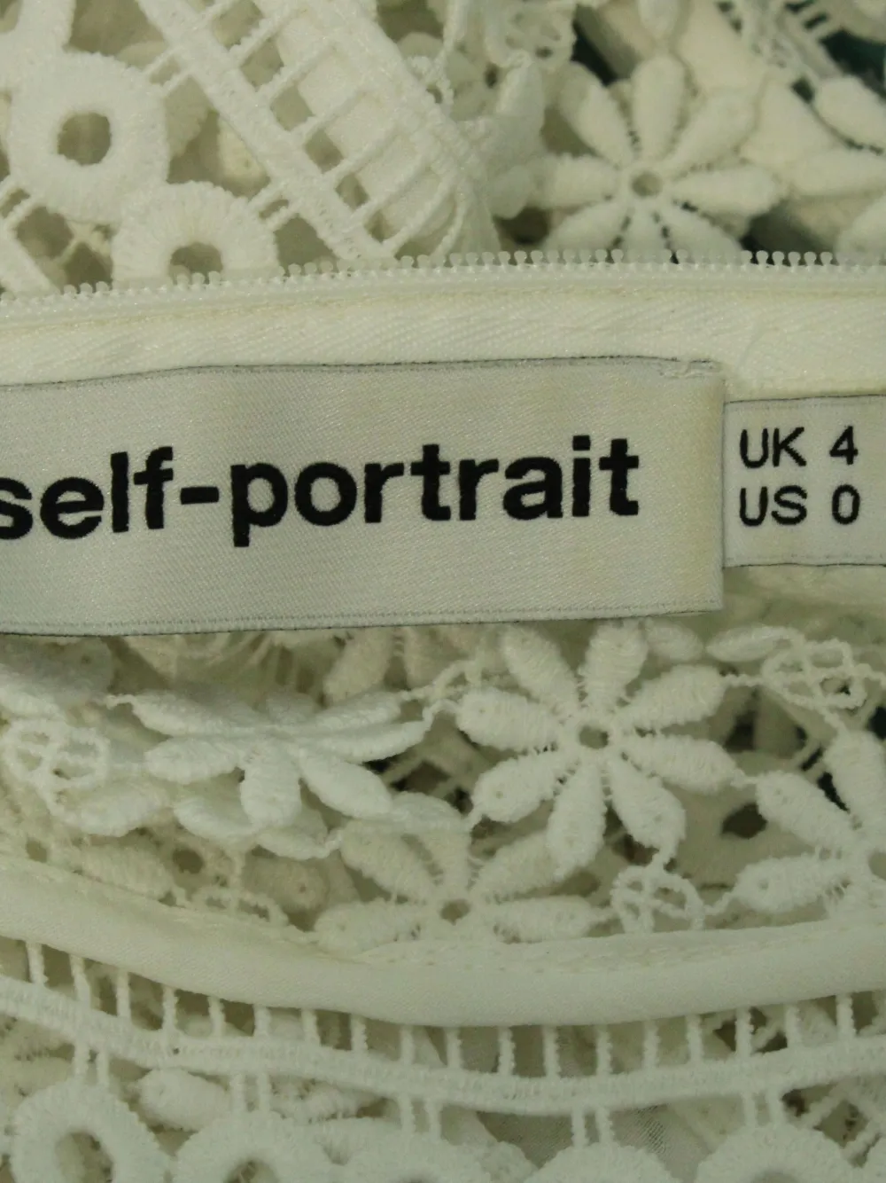 Pre-owned Self-portrait Floral-lace Blouse In White