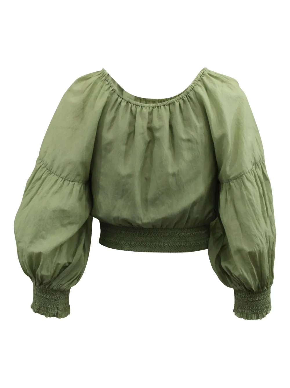Pre-owned Alice And Olivia Azalea Off-shoulder Top In Green