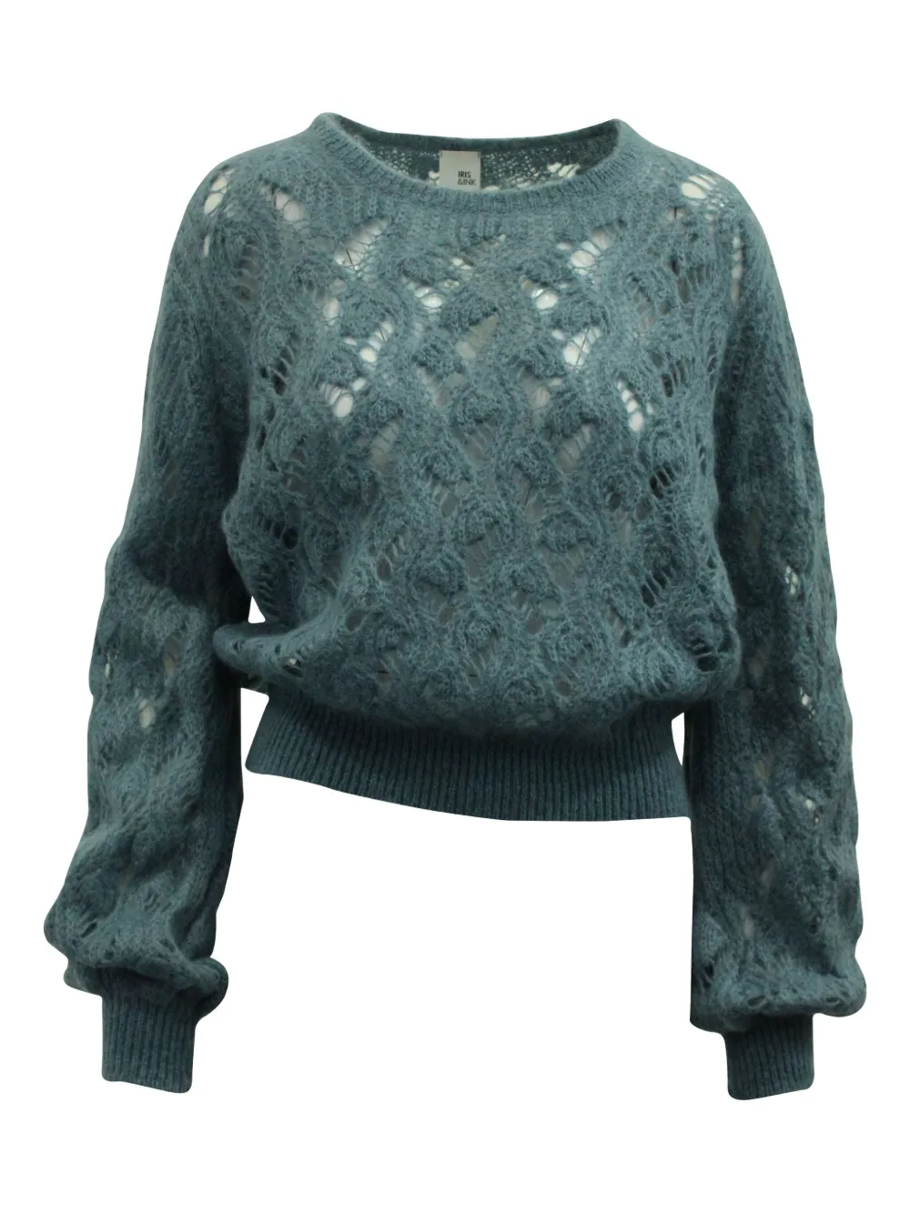 Iris & Ink crochet-knit sweater | Blue | Image 1