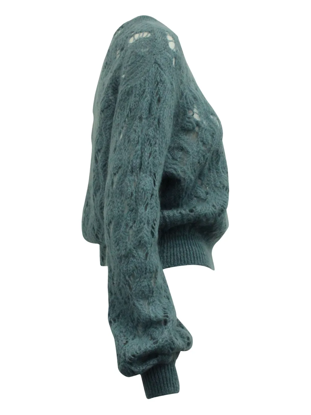 Pre-owned Iris & Ink Crochet-knit Sweater In Blue
