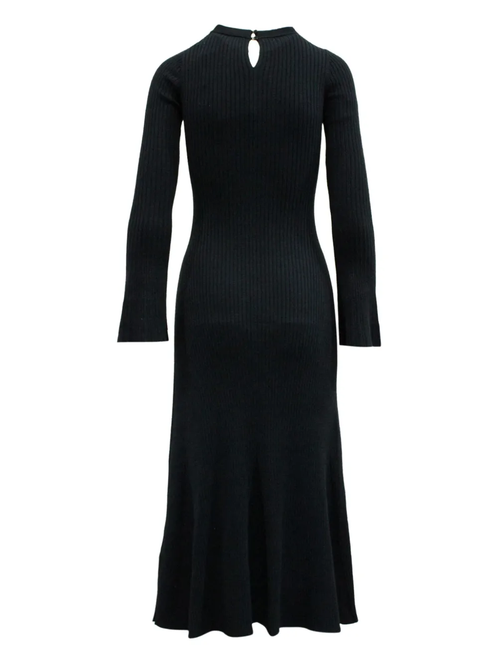 SANDRO Rony ribbed flared midi dress - Blauw