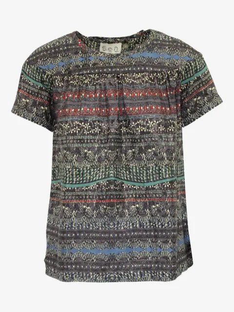 Sea abstract-print short-sleeve top