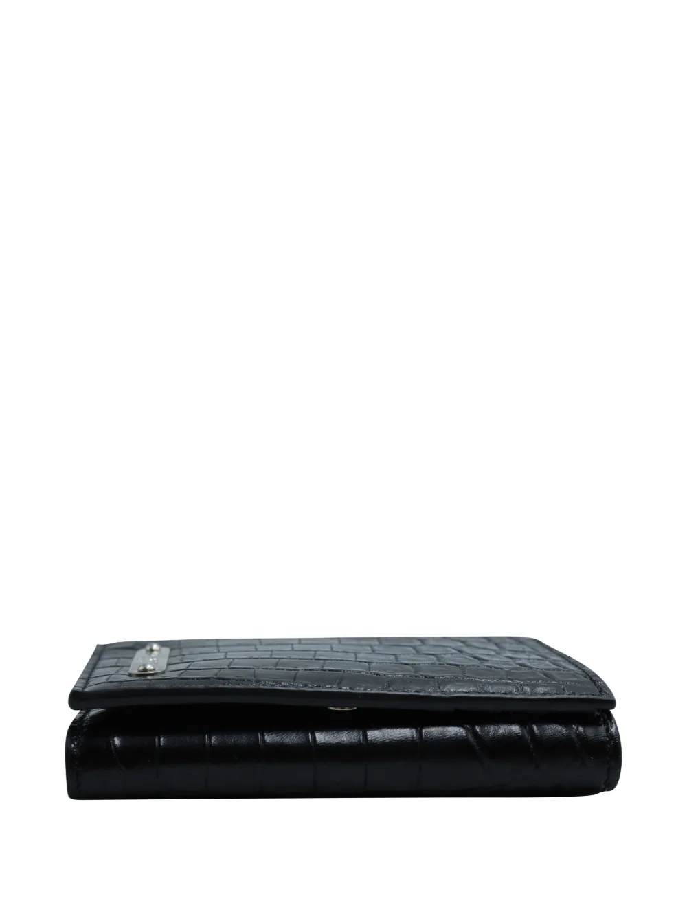 Pre-owned Saint Laurent Crocodile-embossed Leather Wallet In Black