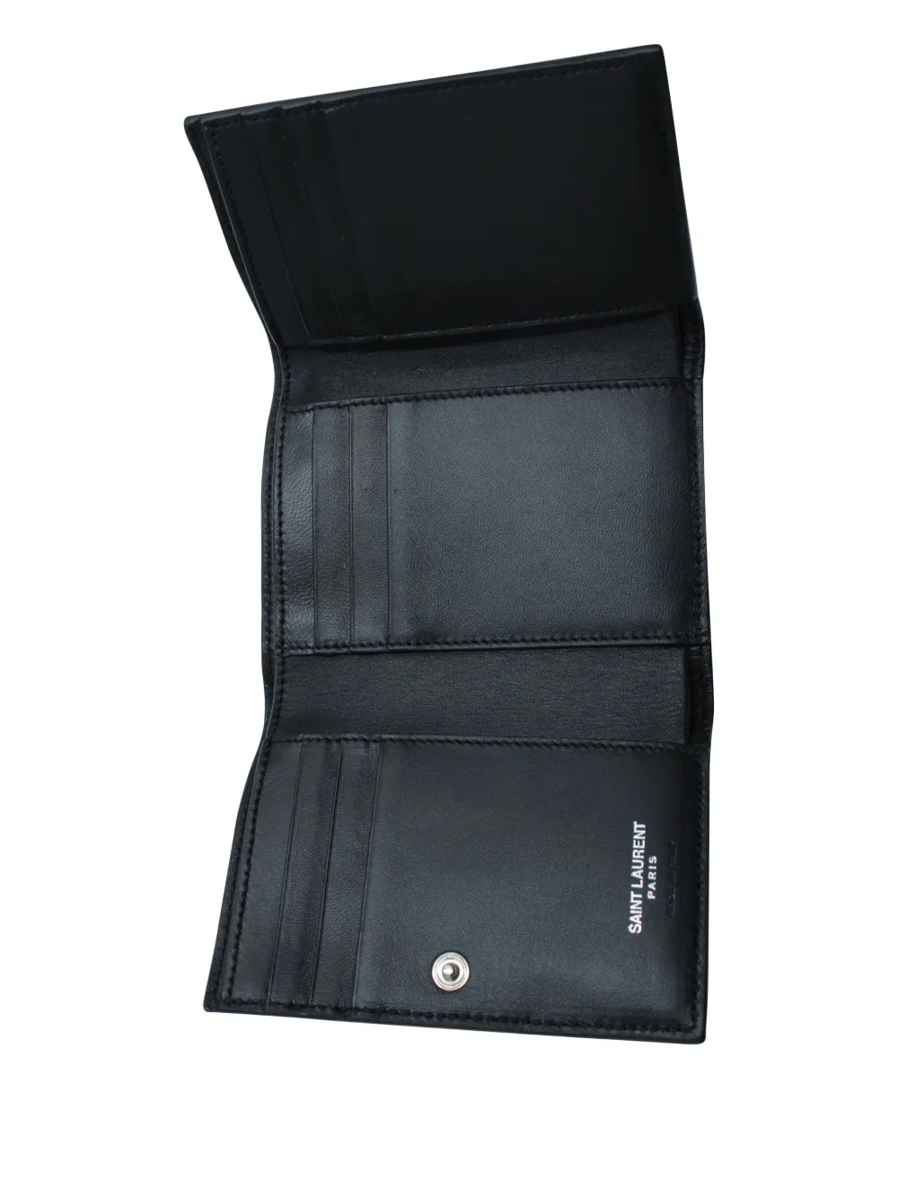 Pre-owned Saint Laurent Crocodile-embossed Leather Wallet In Black