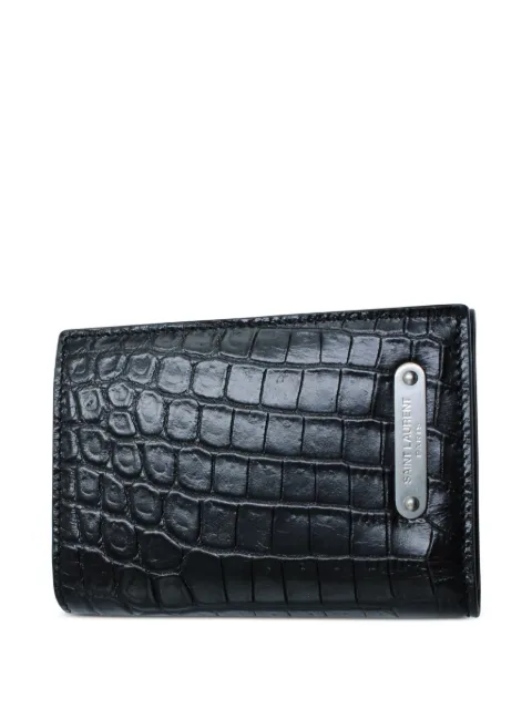 Saint Laurent Pre-Owned crocodile-embossed leather wallet