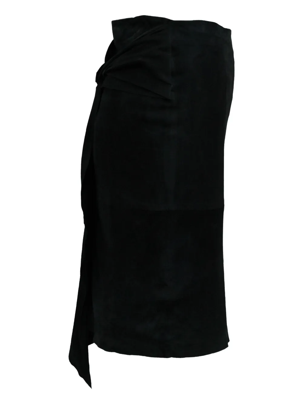 Pre-owned Ba&sh Asymmetrical Twist-gather Skirt In Black