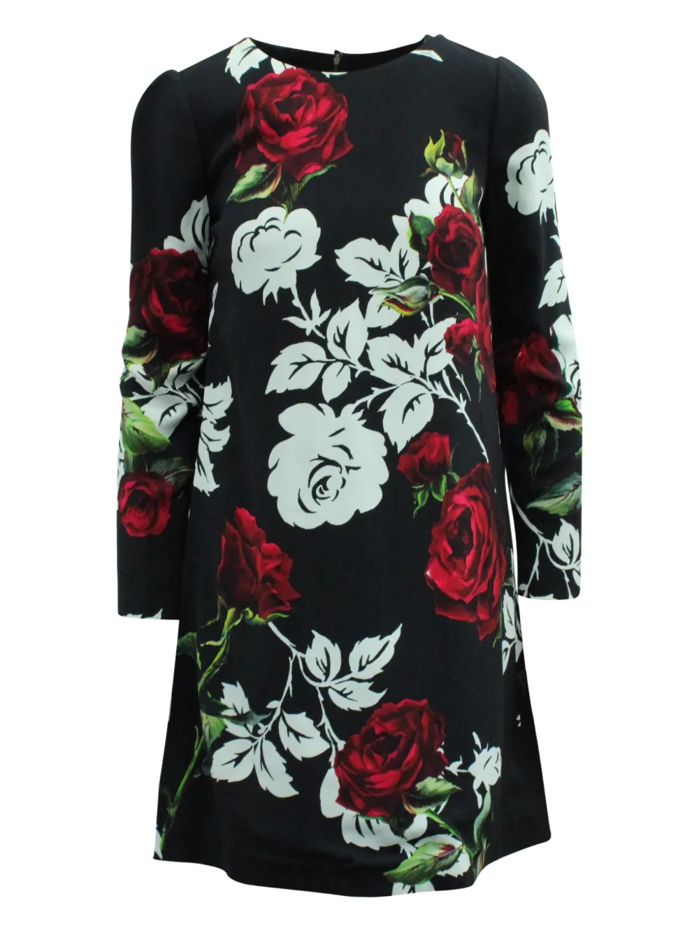 Dolce & Gabbana Pre-Owned rose-print mini dress | Black | Image 1