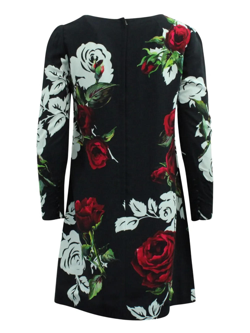 Dolce & Gabbana Pre-Owned rose-print mini dress - Zwart