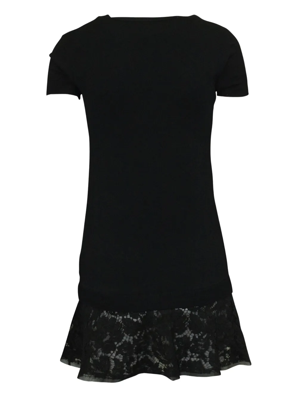 Mario Valentino Vintage lace-hem T-shirt mini dress - Zwart