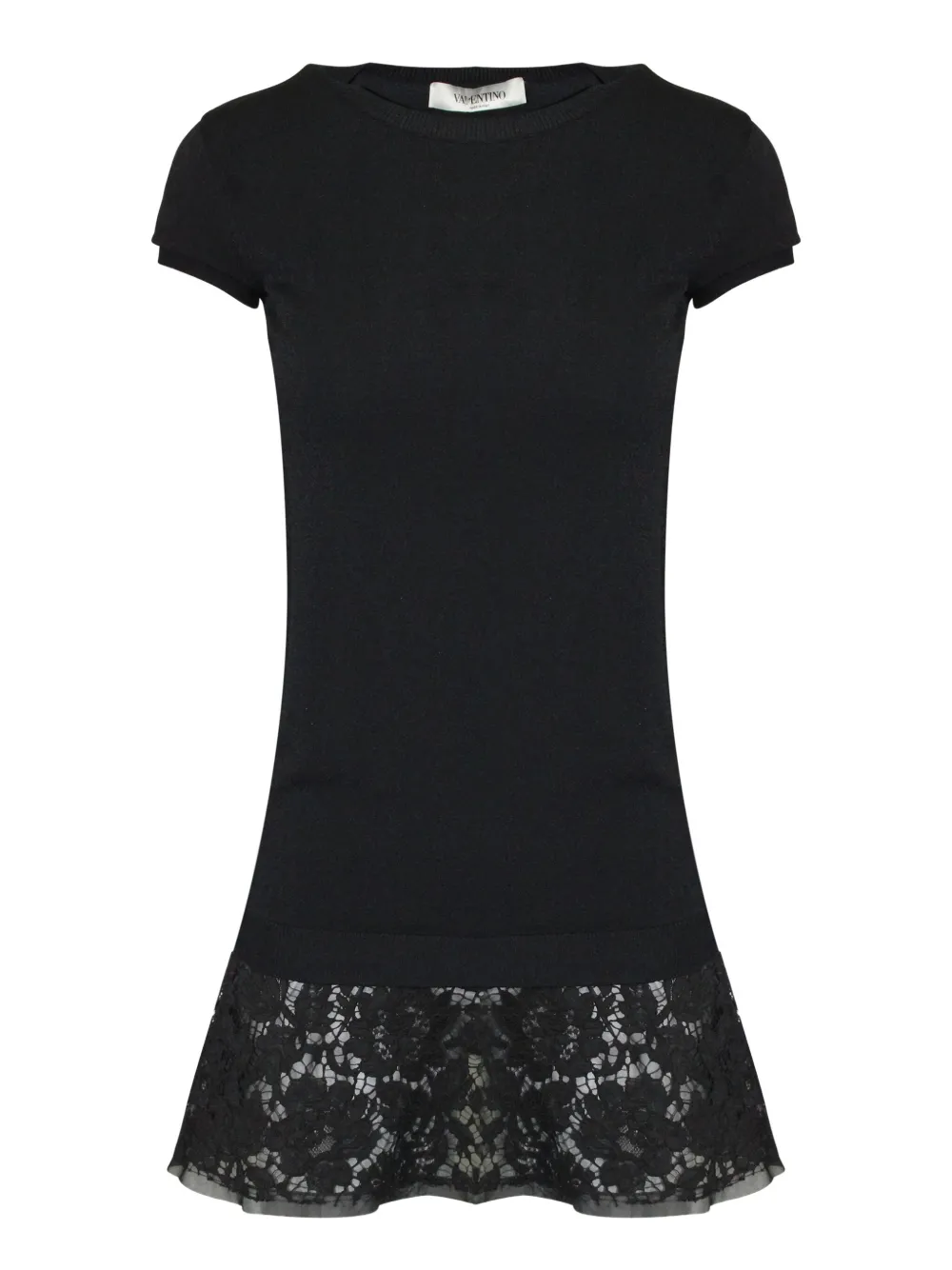 Mario Valentino Vintage lace-hem T-shirt mini dress | Black | Image 1