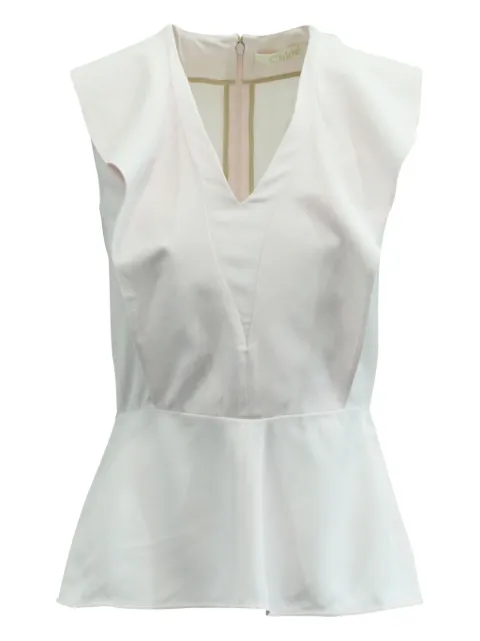 Chloé Vintage peplum V-neck blouse