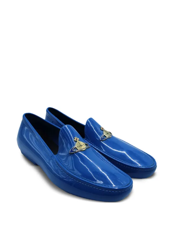 Vivienne Westwood Pre-Owned Orb-detail Loafers | Blue  display picture 1