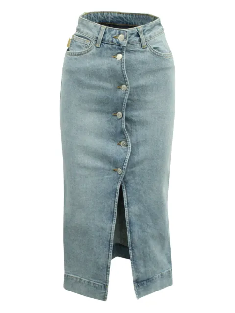 GANNI buttoned-front midi denim skirt
