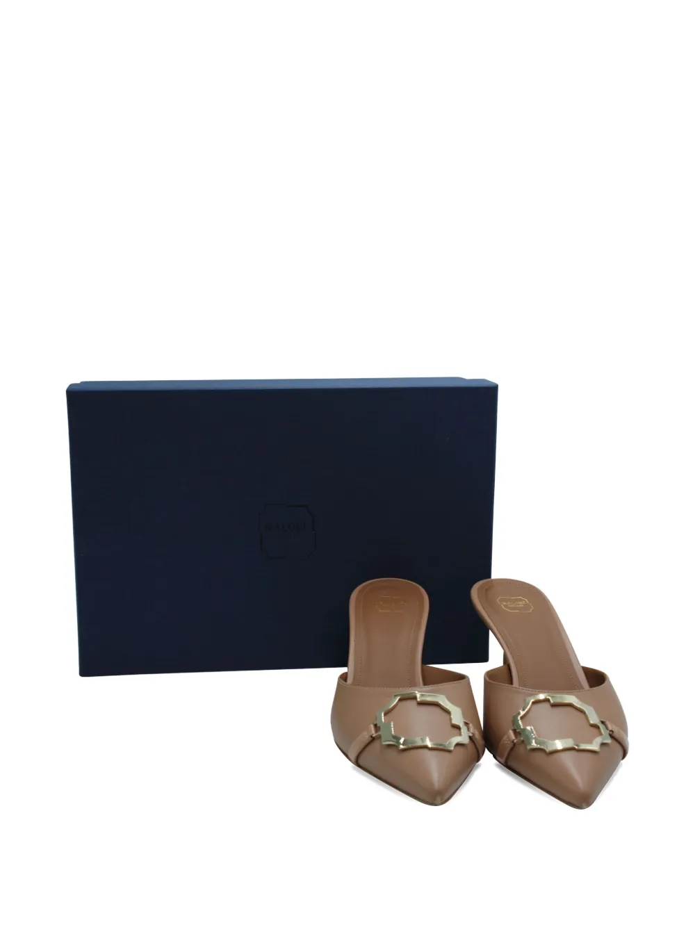 Pre-owned Malone Souliers Missy 45 Pointed-toe Mules In Brown