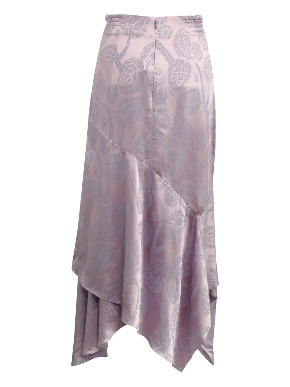 Pre-owned Peter Pilotto Jacquard-floral Asymmetrical-hem Skirt In Pink