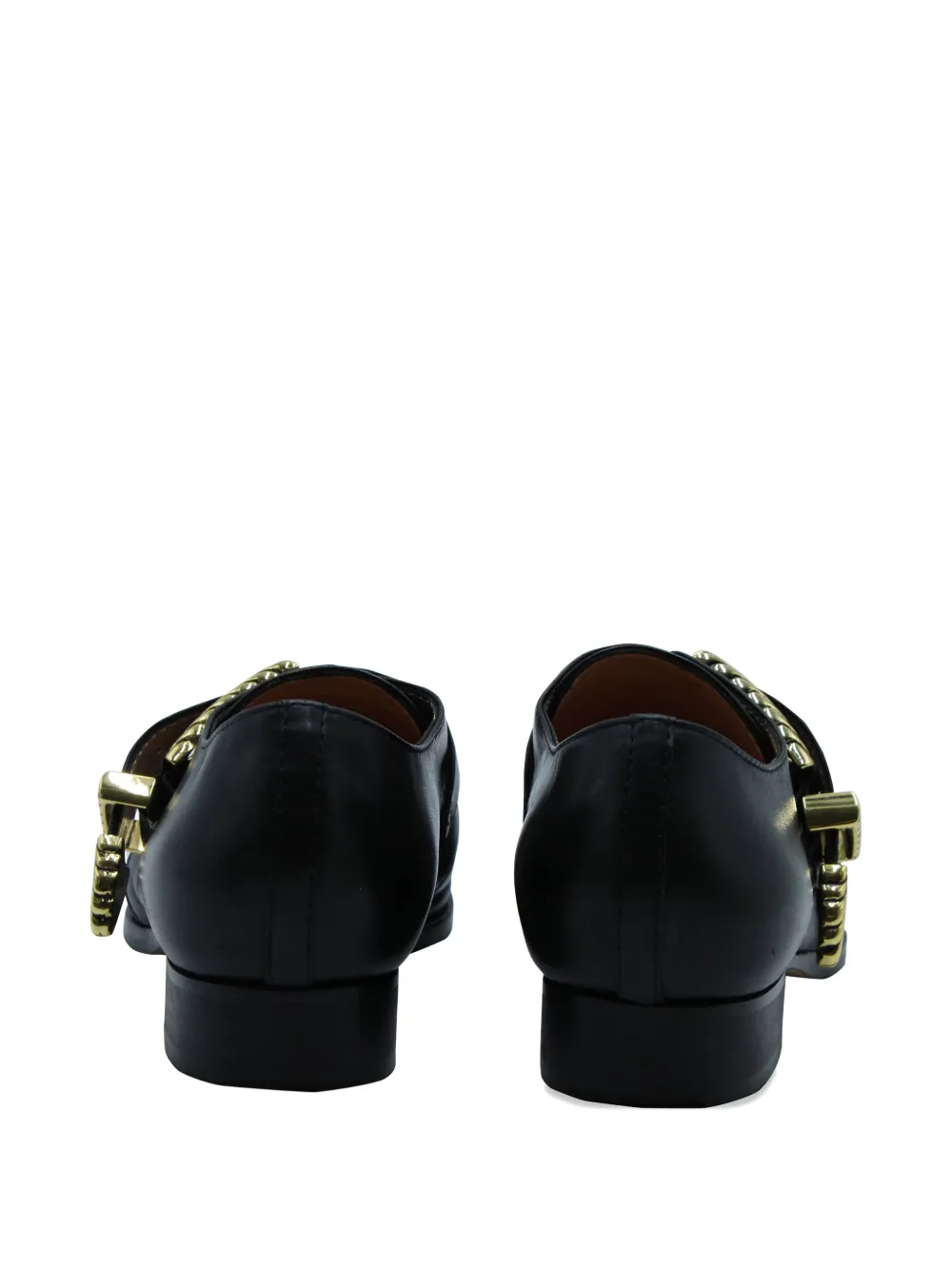 Pre-owned Alberta Ferretti Vintage Pointed-toe Buckle Derby Shoes In Black