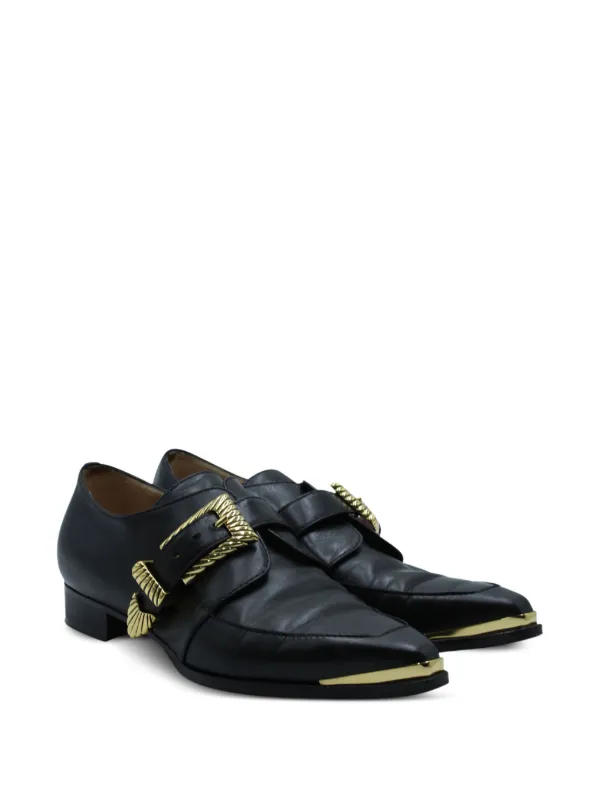 Alberta Ferretti Vintage pointed-toe Buckle Derby Shoes Black