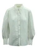 SANDRO lace-collar puffed-sleeve shirt - White