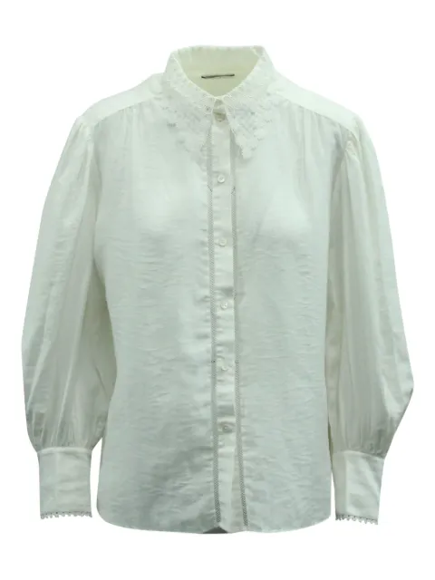 SANDRO lace-collar puffed-sleeve shirt