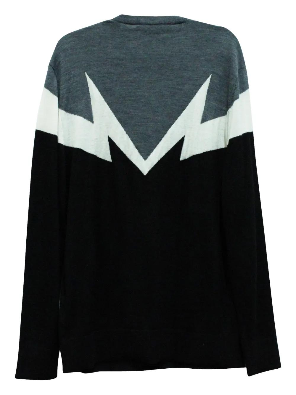 Pre-owned Neil Barrett Double Sonic Long-sleeve Wool Sweater In Blue
