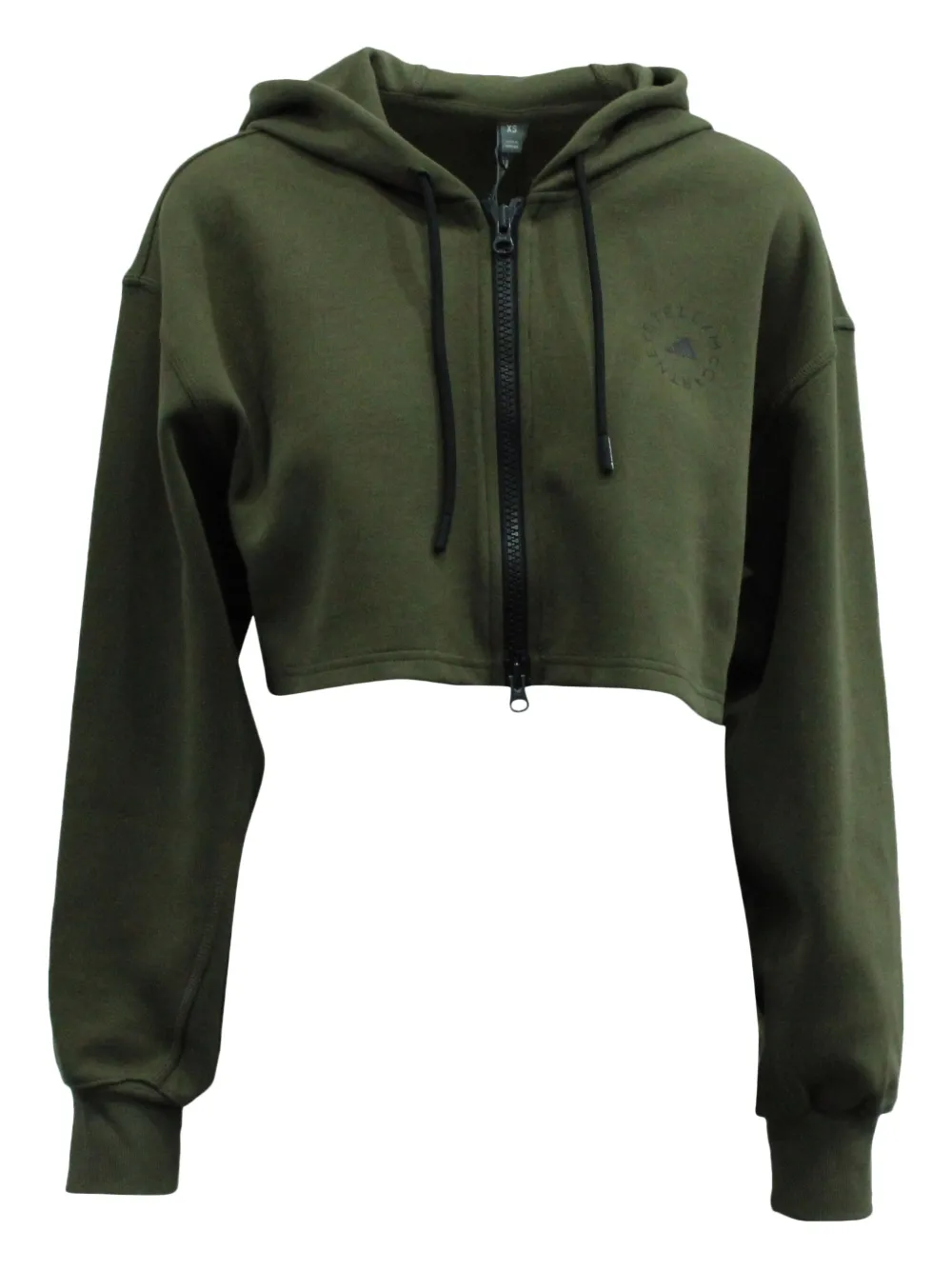 adidas by Stella McCartney cropped zip-up hoodie | Green | Image 1