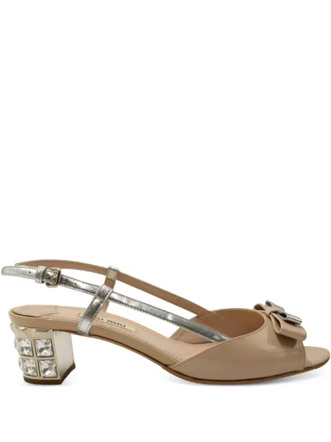 Miu Miu Pre-Owned bow-detail slingback sandals