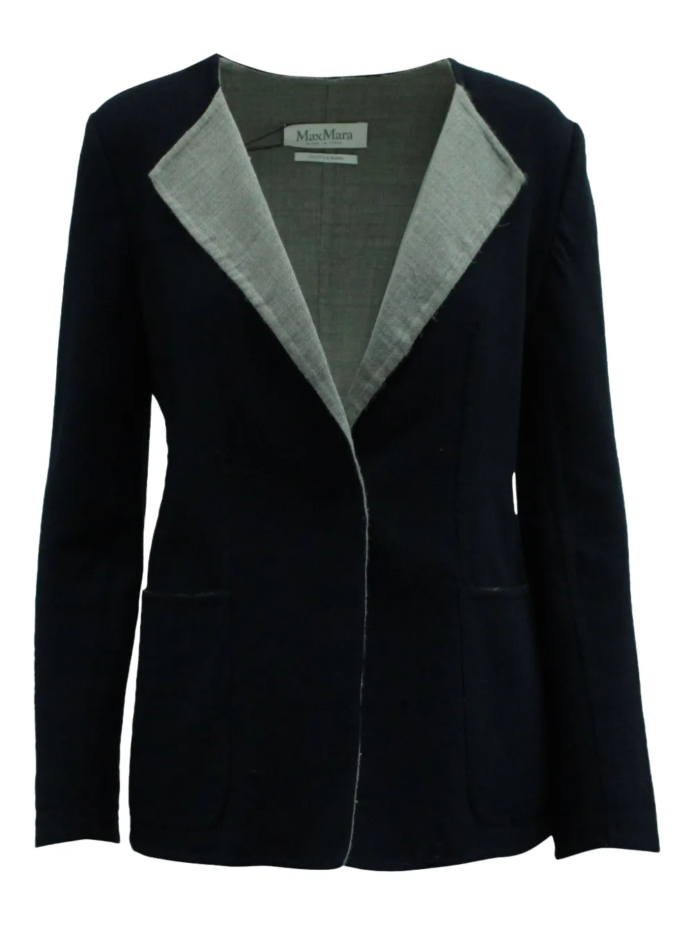 Max Mara pointed-collar wool blazer | Blue | Image 1