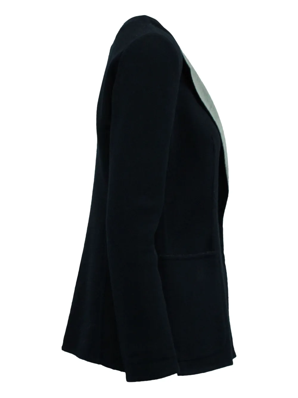 Pre-owned Max Mara Pointed-collar Wool Blazer In Blue