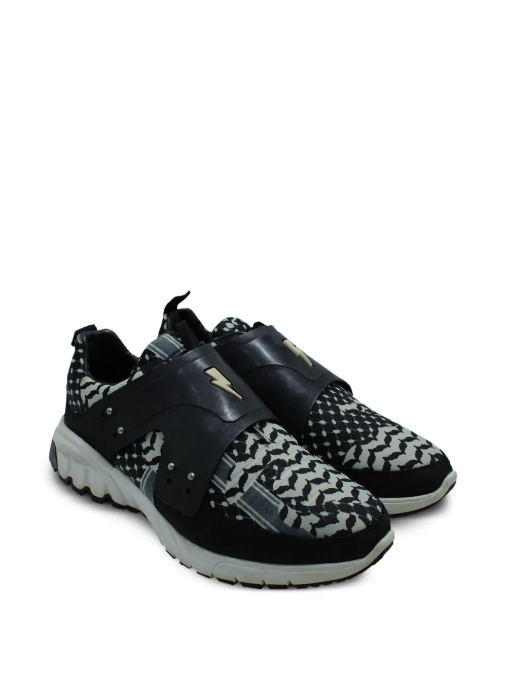 Neil Barrett printed leather-trimmed sneakers | Image 2