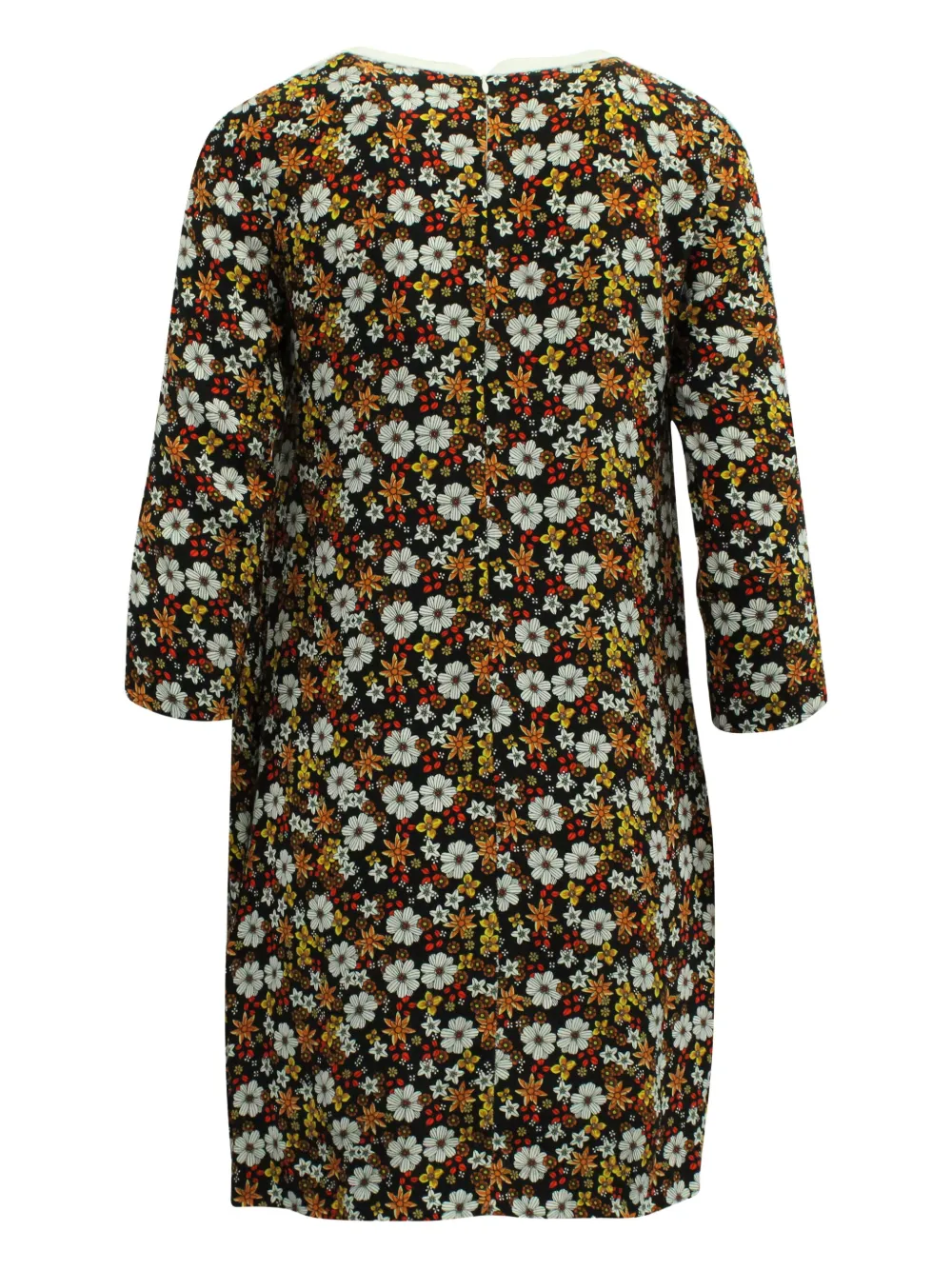 SANDRO floral-print cutout-sleeve mini dress - Zwart