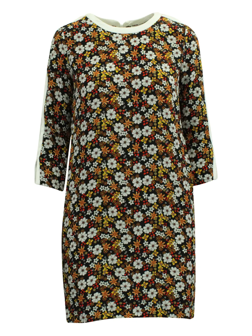 SANDRO floral-print cutout-sleeve mini dress | Black | Image 1