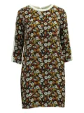 SANDRO floral-print cutout-sleeve mini dress - Black
