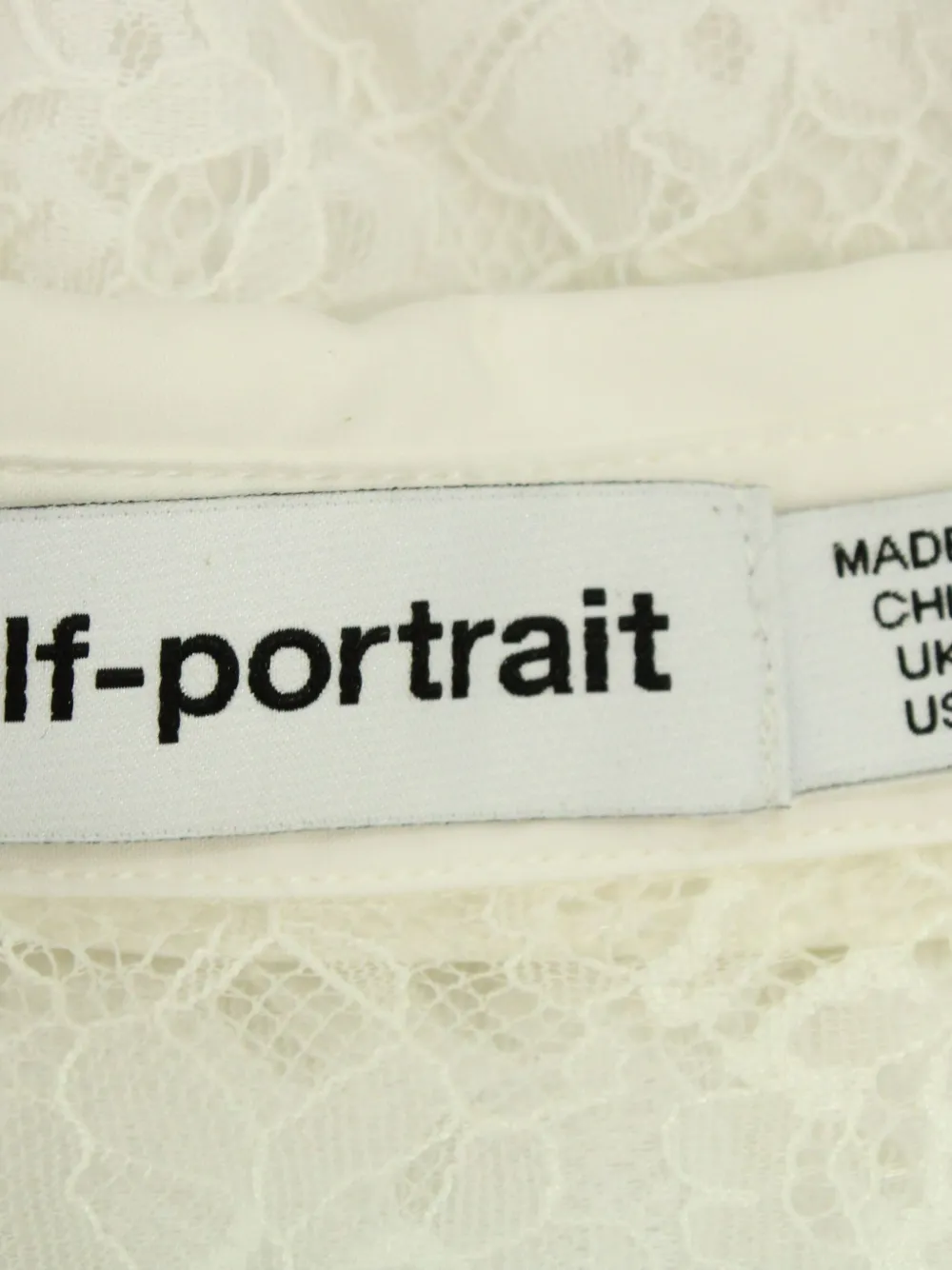 Pre-owned Self-portrait Lace-trimmed Cotton Mini Dress In White