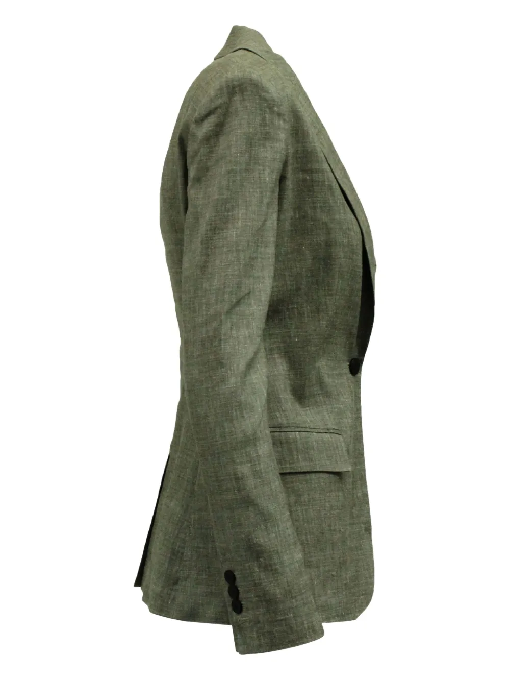 Pre-owned Theory Linen/flax Single-brasted Blazer In Gray