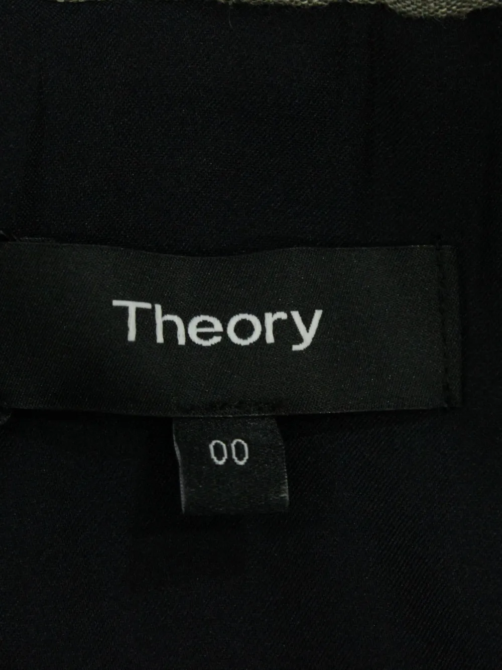 Pre-owned Theory Linen/flax Single-brasted Blazer In Gray