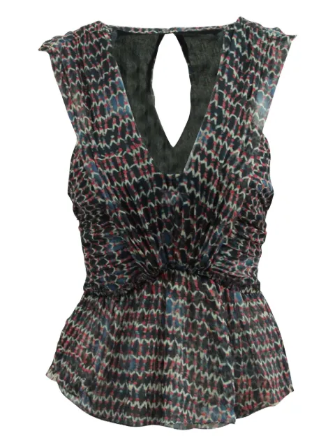 Isabel Marant Vintage pleated V-neck printed blouse