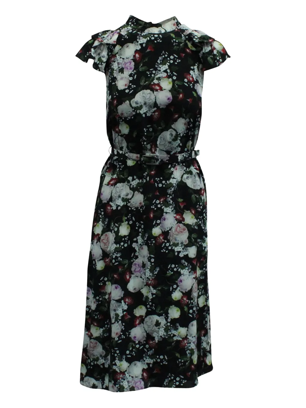 ERDEM floral-print belted dress | Black | Image 1