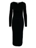 GANNI ribbed scoop-neck midi dress - Black